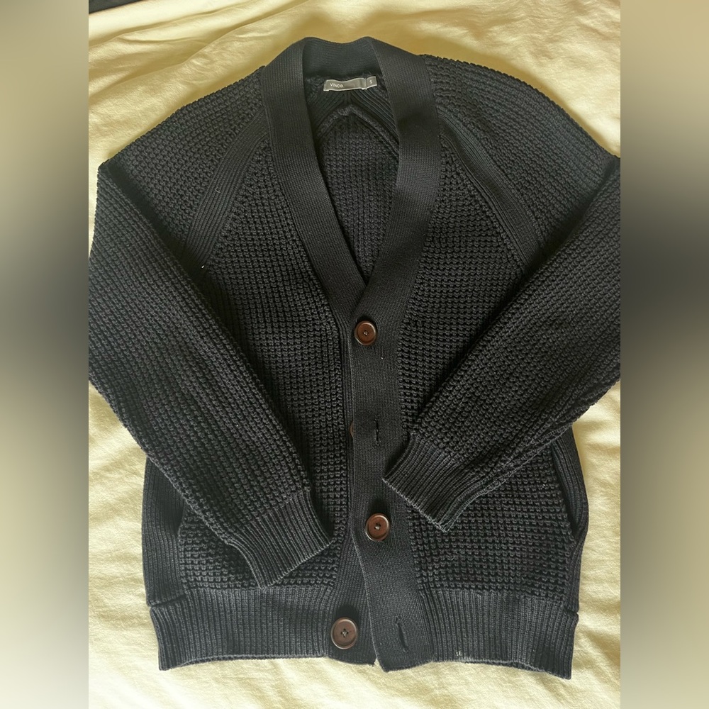 Vince Navy Blue Cardigan Sweater, Shawl Collar